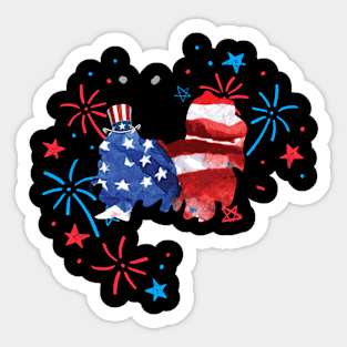 Shih Tzu Uncle Sam Hat 4Th Of July Sticker